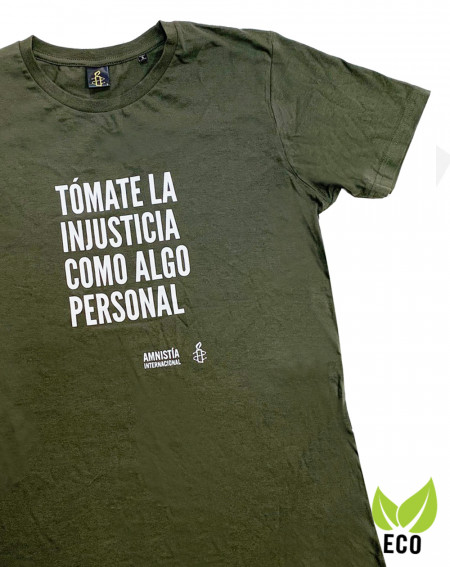 Camiseta con mensaje Justicia Amnistía Internacional
