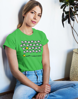 Camiseta ecológica mujer oveja amarilla
