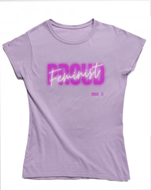 Camiseta femnista morada Proud feminist Amnistía Internacional