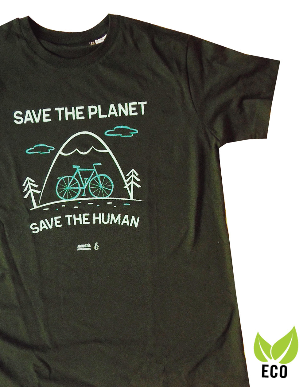 Camiseta Save the planet verde unisex