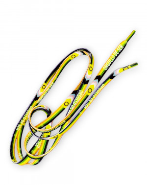 Detalle de cordones Orgullo de Ser con diseño multicolor de Amnistía Internacional