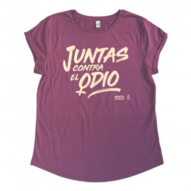 Camiseta entallada malva Juntas contra el odio de Amnistía Internacional